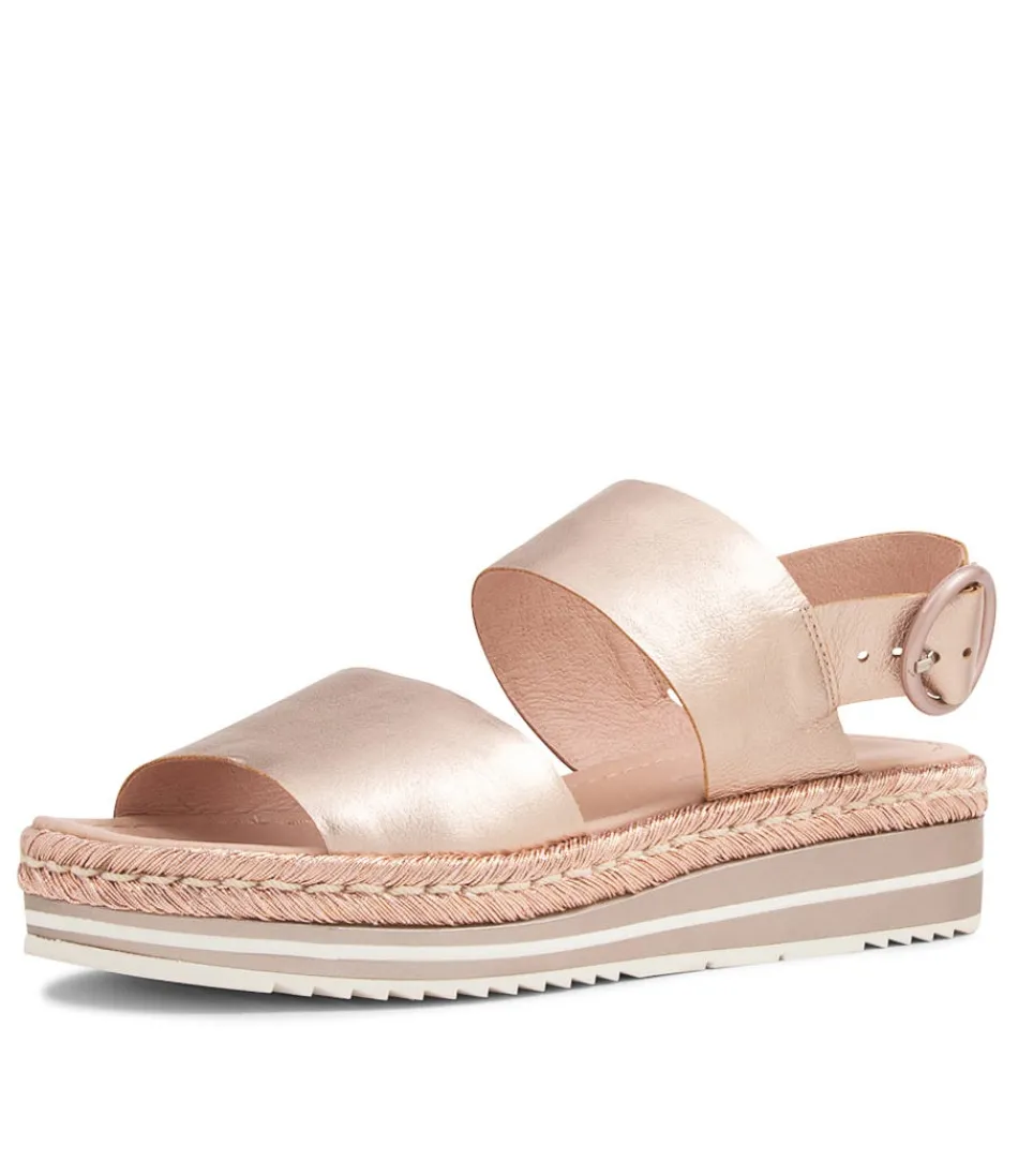 Women DJANGO & JULIETTE Espadrilles<Atha Pale Rose Gold Rope Leather Sandals