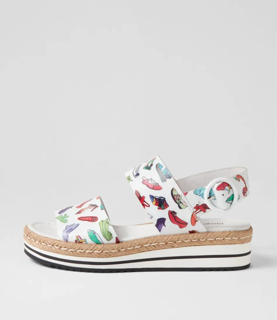 Women DJANGO & JULIETTE Espadrilles<Atha White Shoe Print Leather Espadrilles