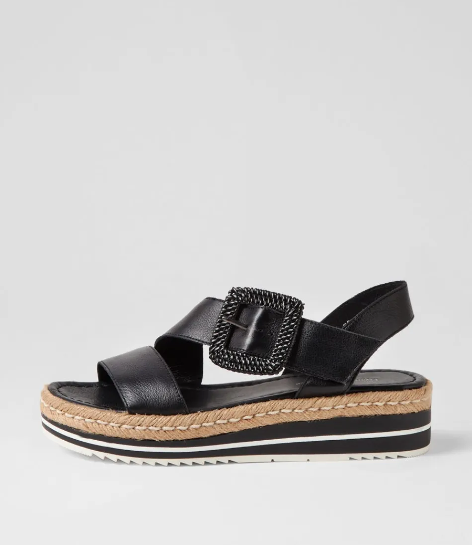 Women DJANGO & JULIETTE Espadrilles<Atory Black Leather Espadrilles