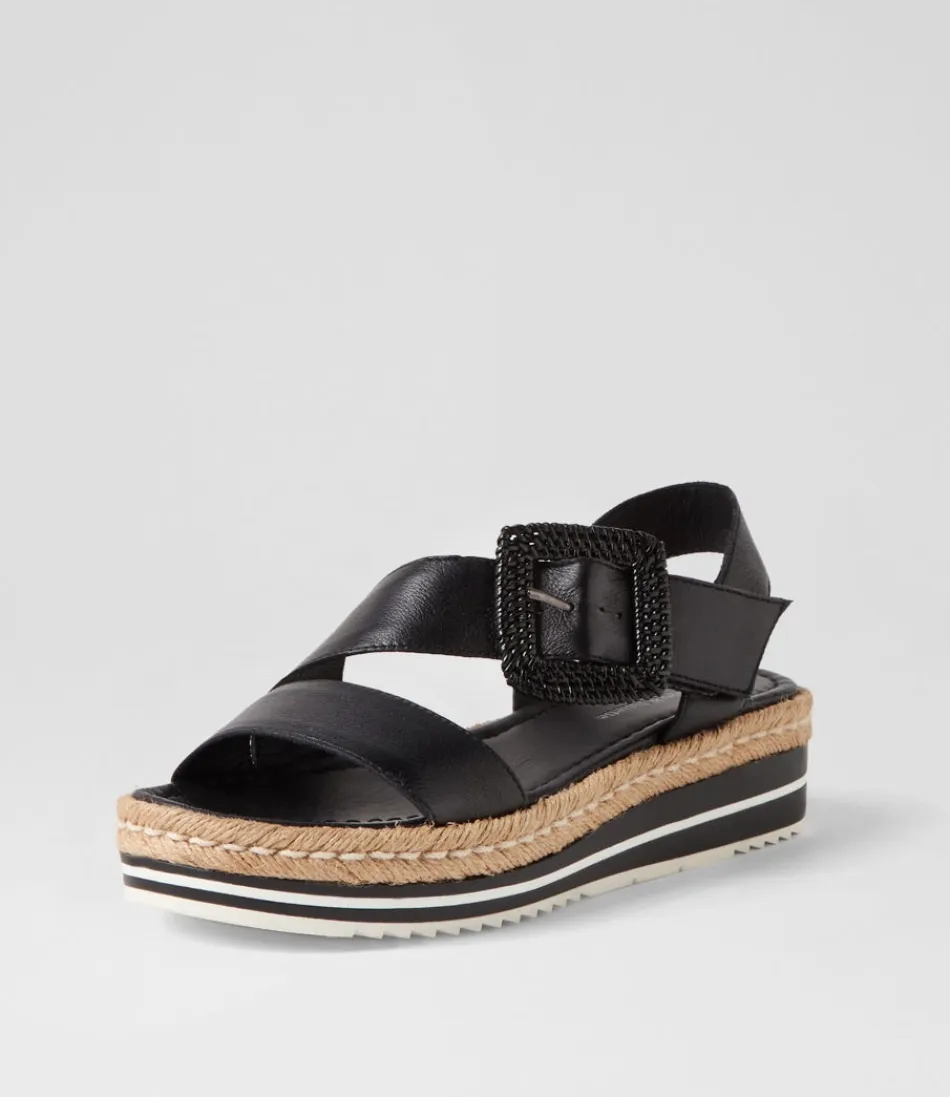 Women DJANGO & JULIETTE Espadrilles<Atory Black Leather Espadrilles