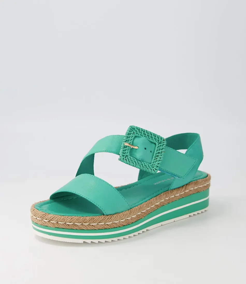 Women DJANGO & JULIETTE Espadrilles<Atory Light Emerald Leather Espadrilles