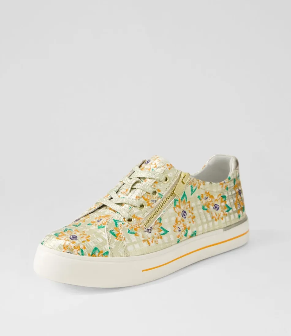 Women ZIERA Sneakers<Audry W Orange Cut Pale Gold Leather Sneakers