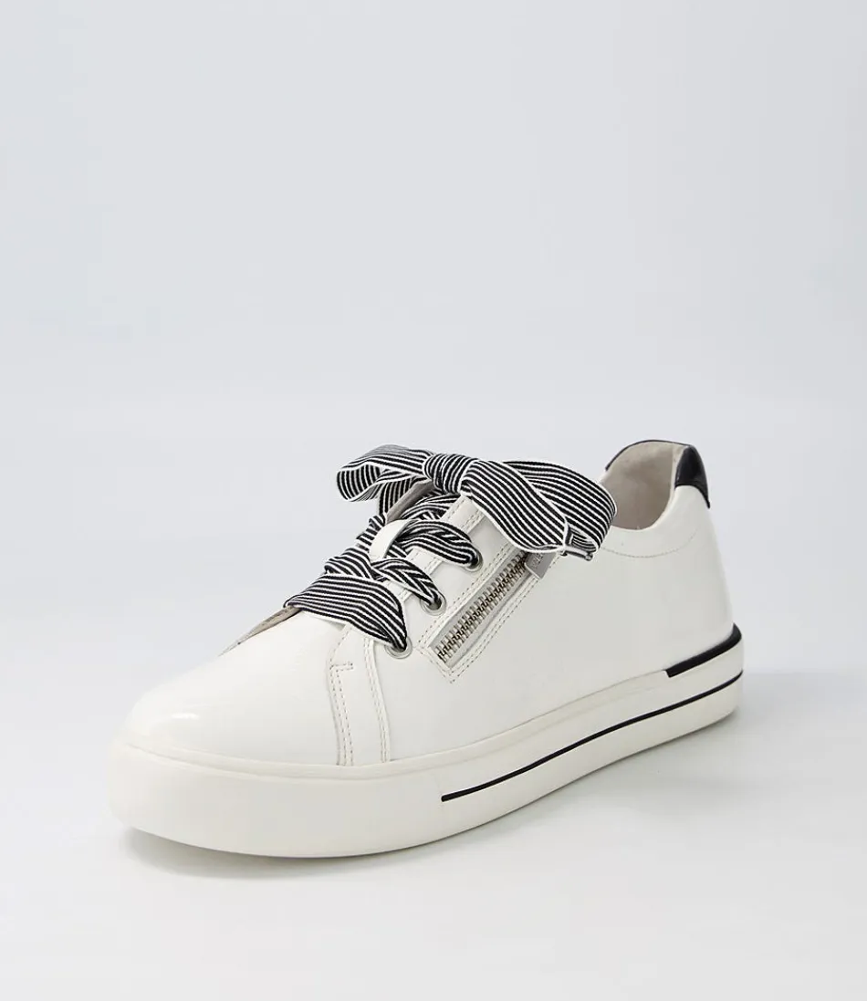 Women ZIERA Sneakers<Audry W White Black Patent Leather Sneakers