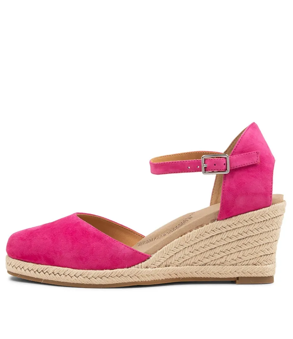 Women ZIERA Espadrilles<Autumn W Fuchsia Suede Heels