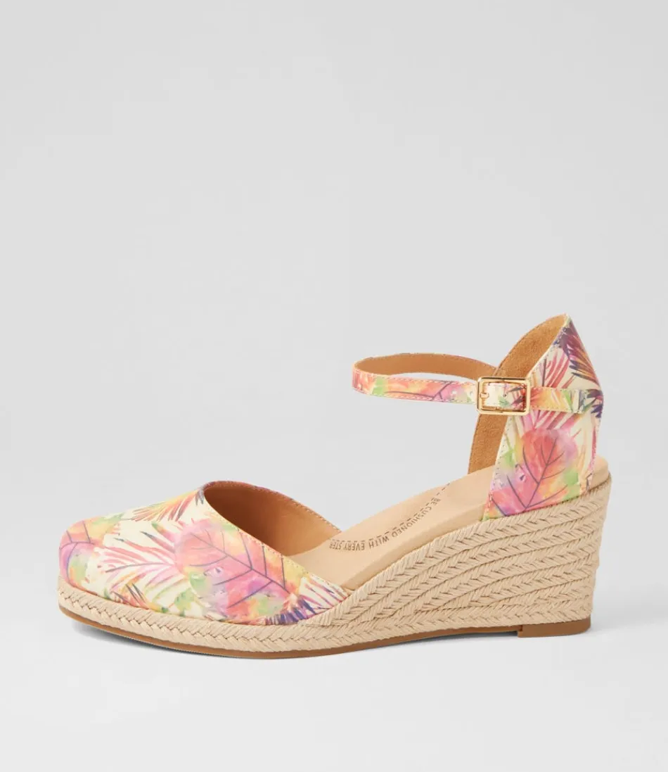 Women ZIERA Espadrilles<Autumn W Multi Palms Leather Wedges