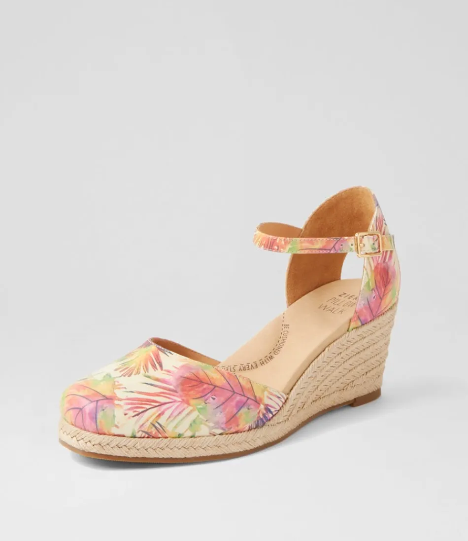 Women ZIERA Espadrilles<Autumn W Multi Palms Leather Wedges