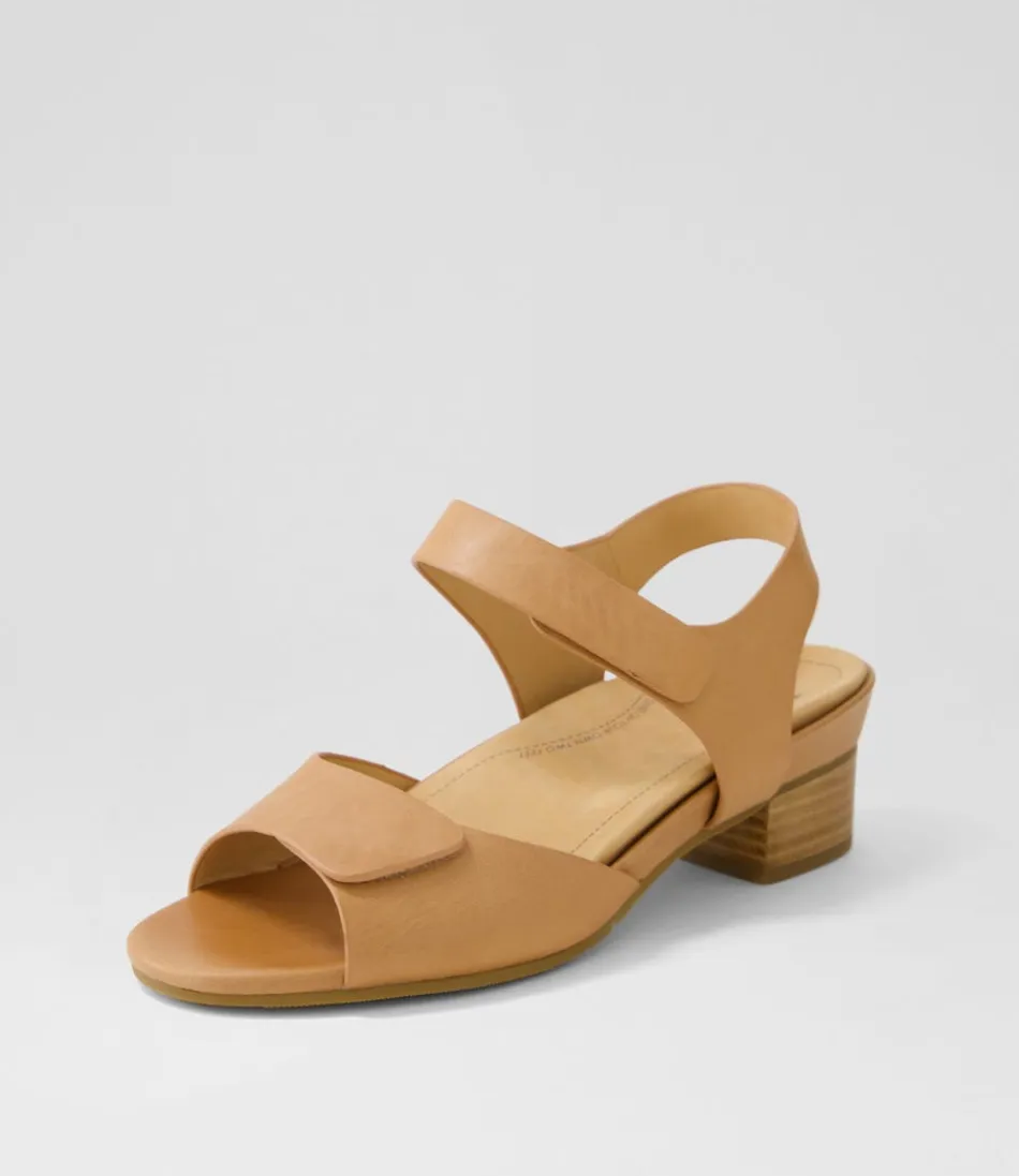 Women ZIERA Heels<Ava Xw Cappuccino Leather Sandals