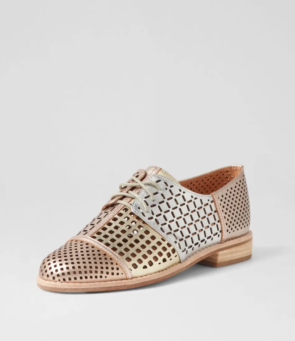 Women DJANGO & JULIETTE Flats<Avert Metallic Multi Lace Up Flats