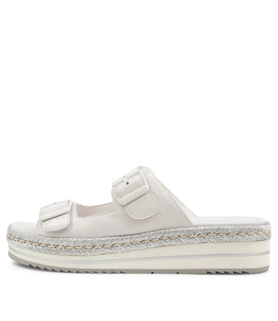 Women DJANGO & JULIETTE Espadrilles<Axel White Silver Rope Patent Leather Sandals