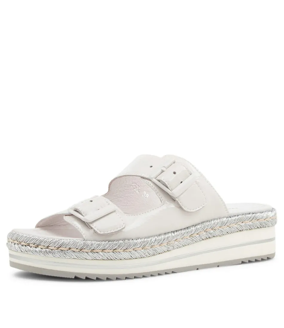 Women DJANGO & JULIETTE Espadrilles<Axel White Silver Rope Patent Leather Sandals