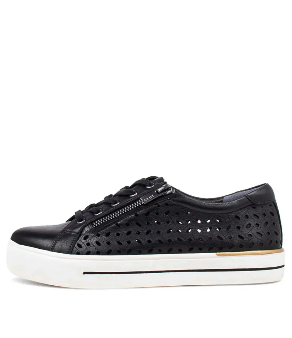 Women ZIERA Sneakers<Ayleen W Black Leather Sneakers