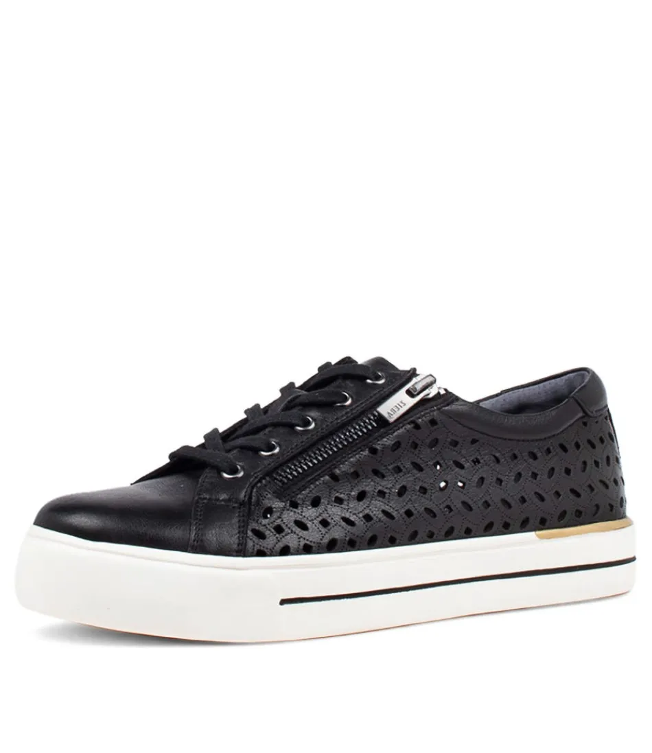 Women ZIERA Sneakers<Ayleen W Black Leather Sneakers