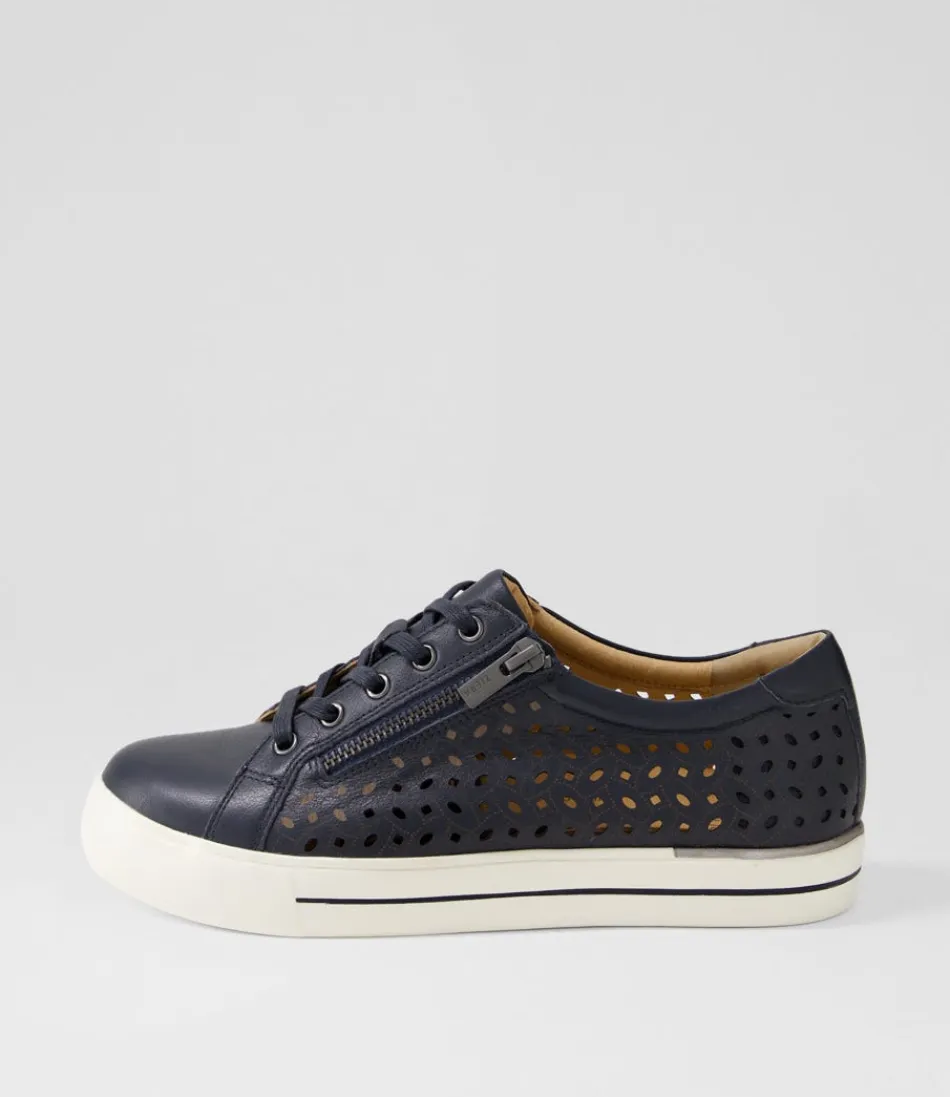 Women ZIERA Sneakers<Ayleen W Navy Leather Sneakers