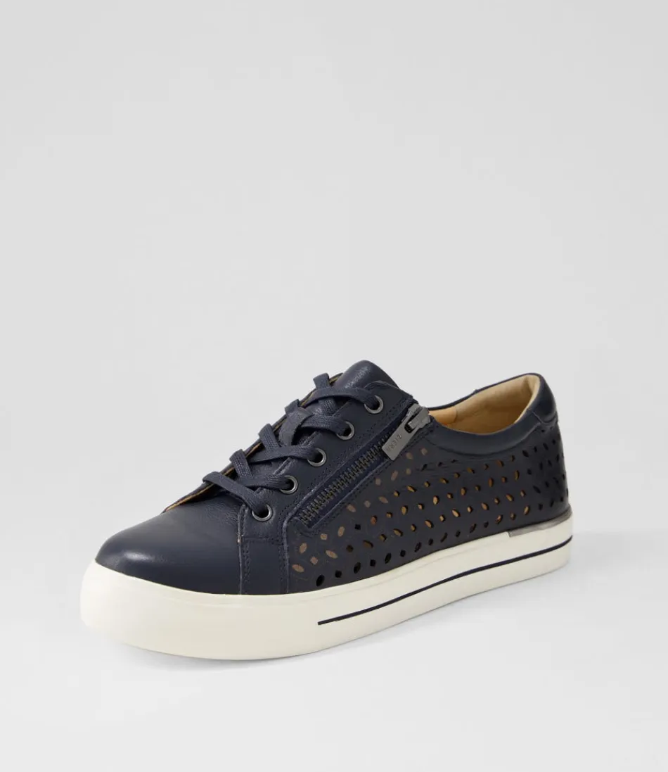 Women ZIERA Sneakers<Ayleen W Navy Leather Sneakers