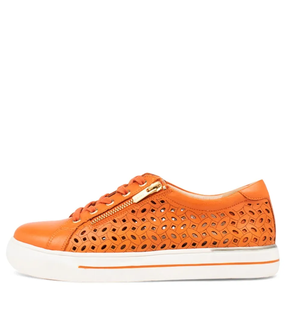 Women ZIERA Sneakers<Ayleen W Orange Leather Sneakers