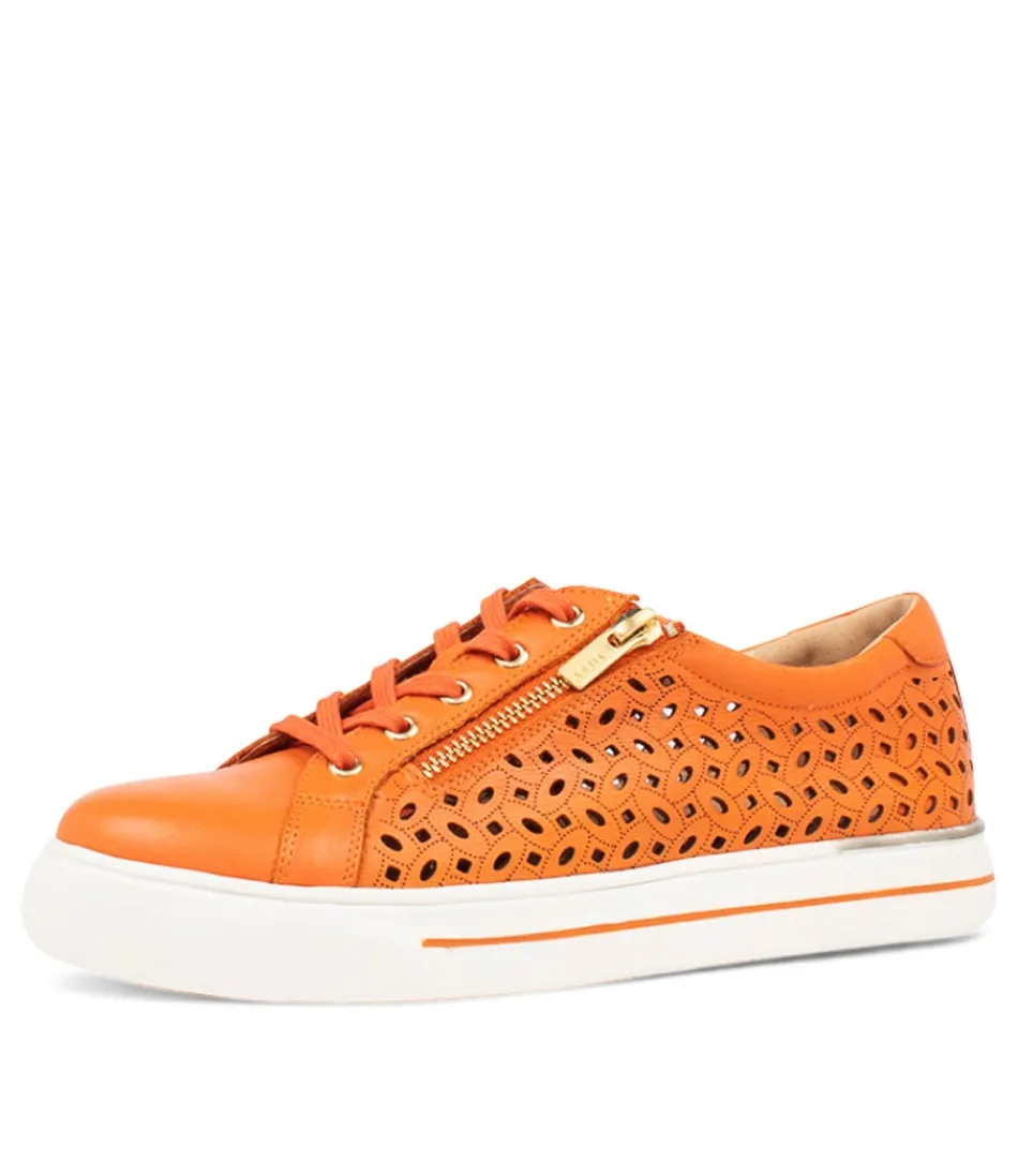 Women ZIERA Sneakers<Ayleen W Orange Leather Sneakers