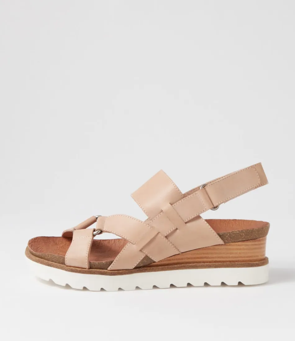 Women DJANGO & JULIETTE Wedges<Baako Latte Leather Sandals