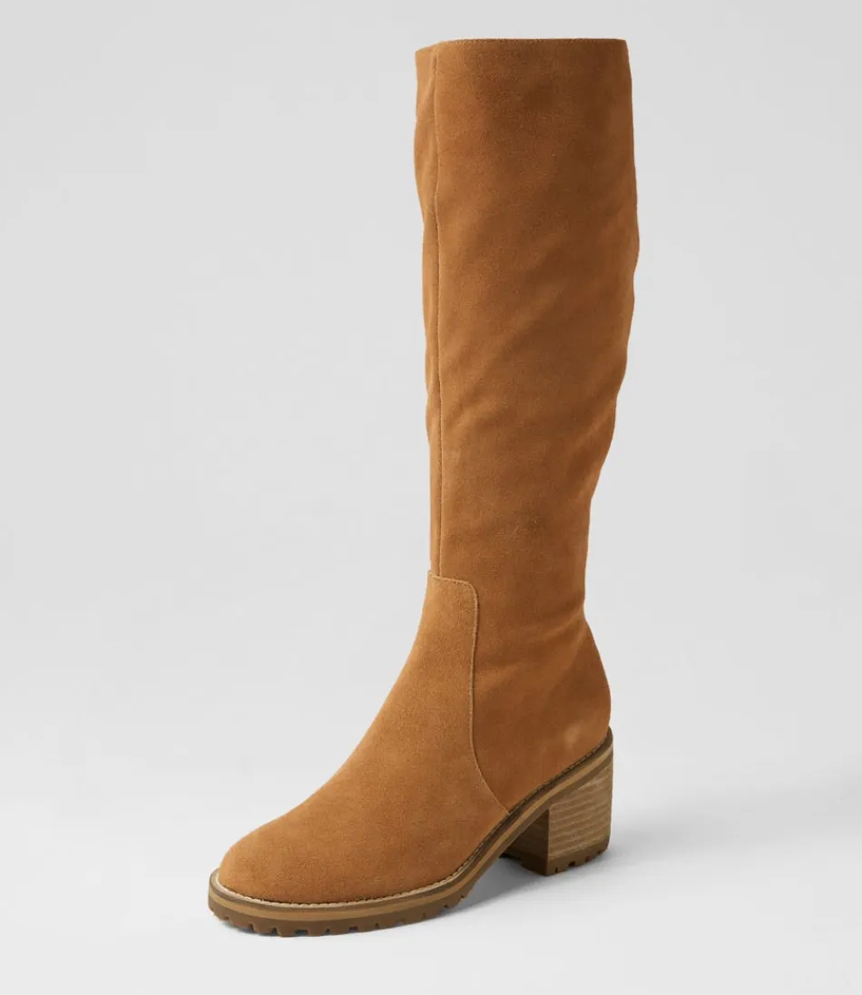 Women MOLLINI Boots<Balt Tan Natural Heel Suede Knee High Boots