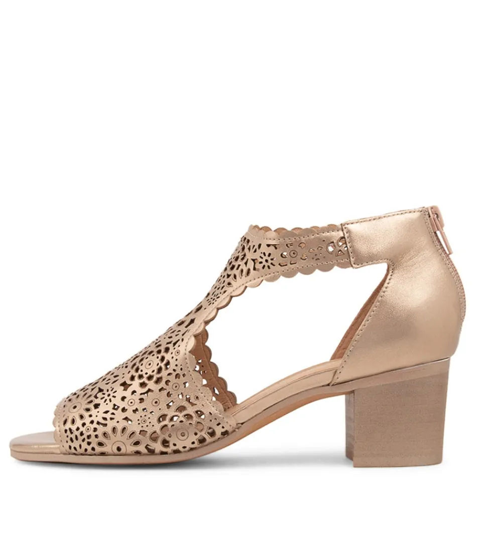 Women DJANGO & JULIETTE Heels<Bames Champagne Leather Sandals