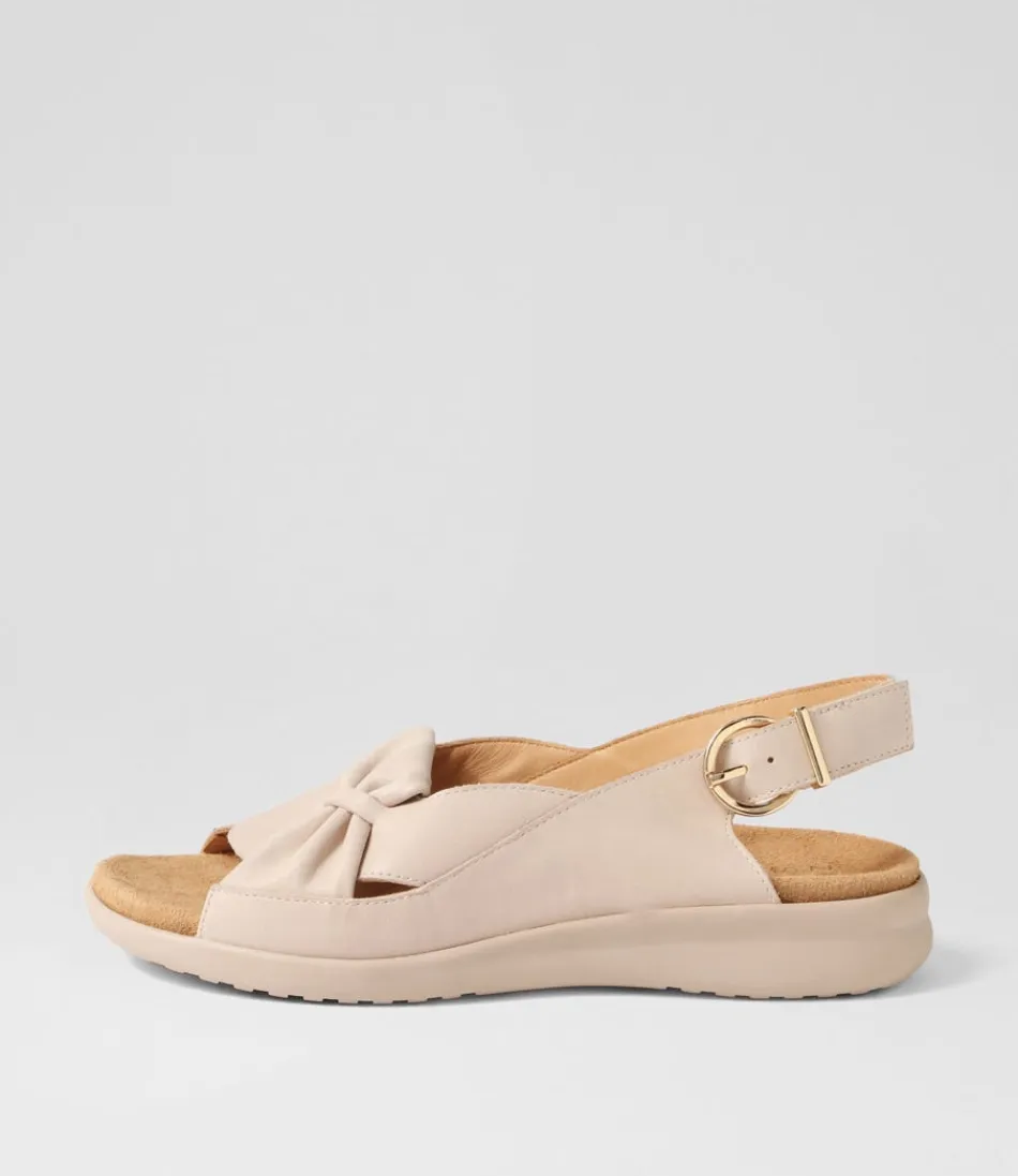 Women ZIERA Wedges<Bari Xw Almond Leather Sandals