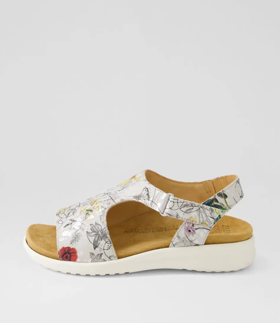 Women ZIERA Wedges<Basma Xw White Fields Leather Sandals