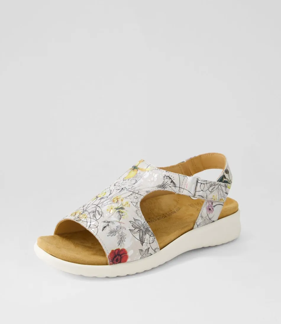 Women ZIERA Wedges<Basma Xw White Fields Leather Sandals