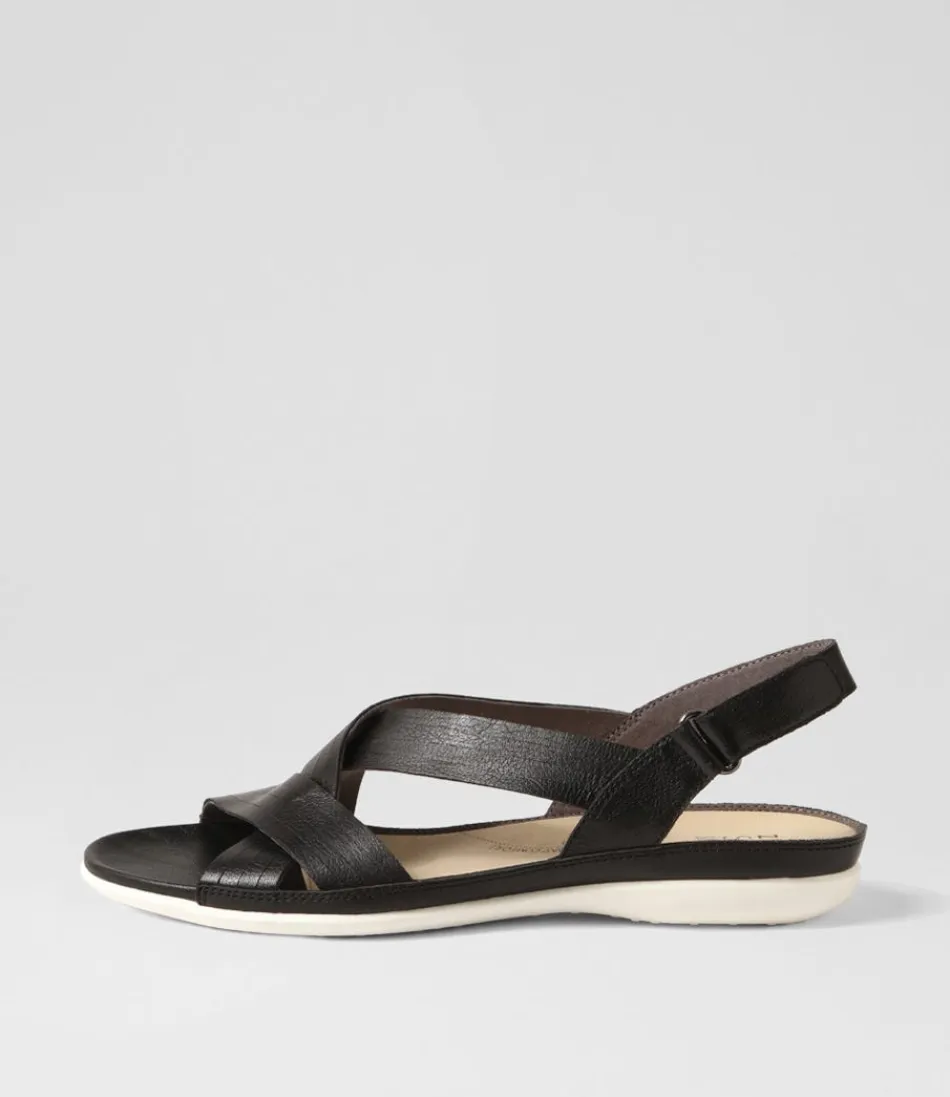 Women ZIERA Flats<Bellmont W Black Leather Sandals