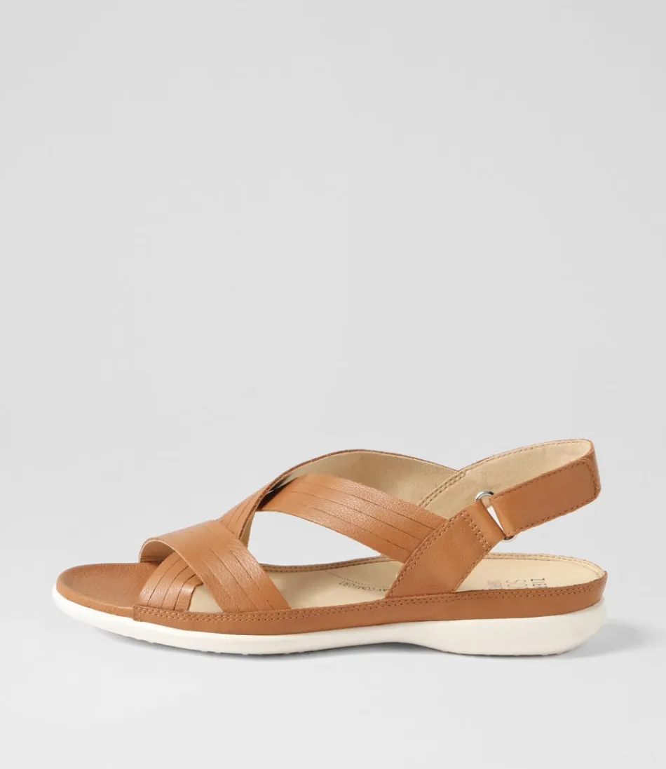 Women ZIERA Flats<Bellmont W Dark Tan Leather Sandals