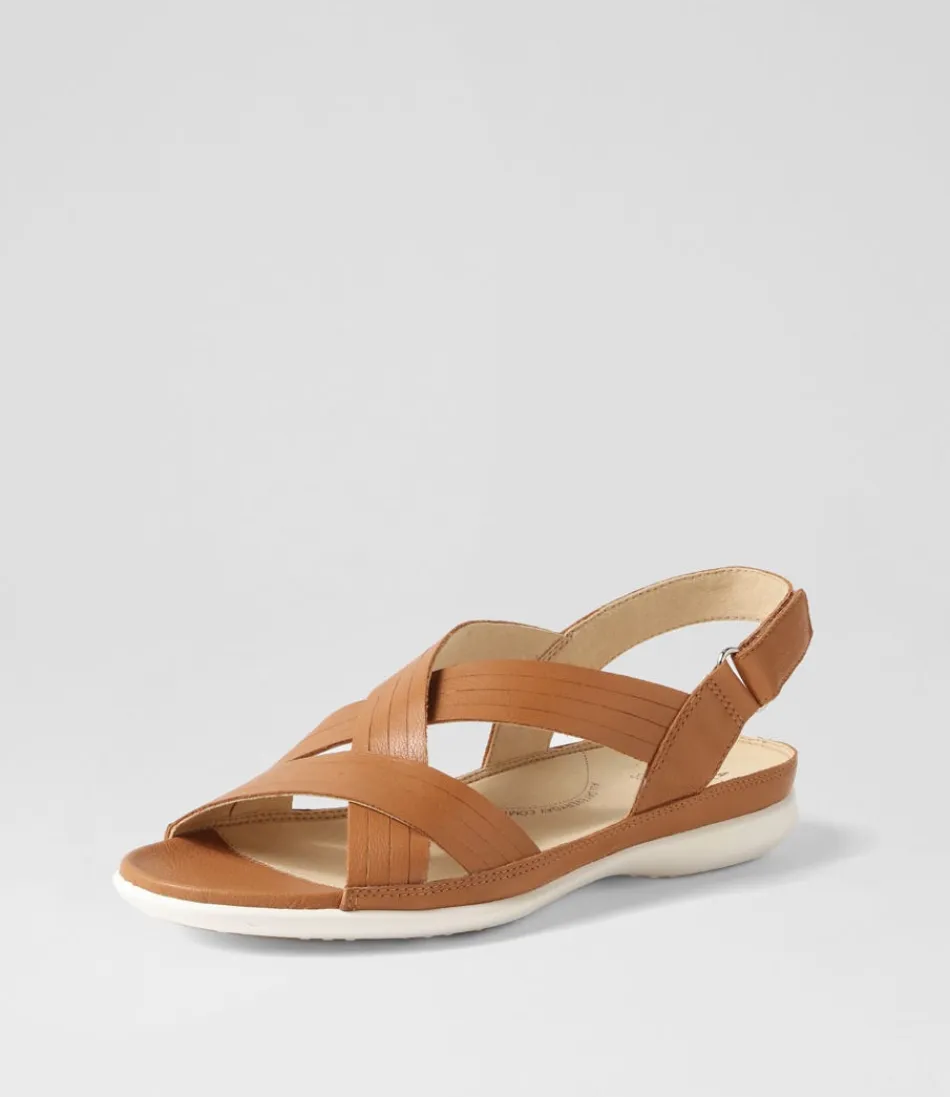 Women ZIERA Flats<Bellmont W Dark Tan Leather Sandals