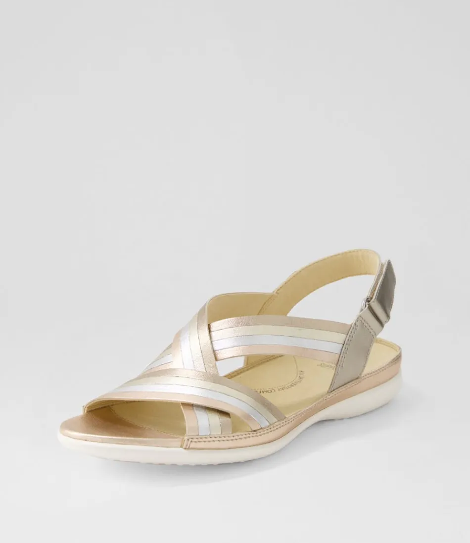 Women ZIERA Flats<Bellmont W Metallic Multi Leather Sandals