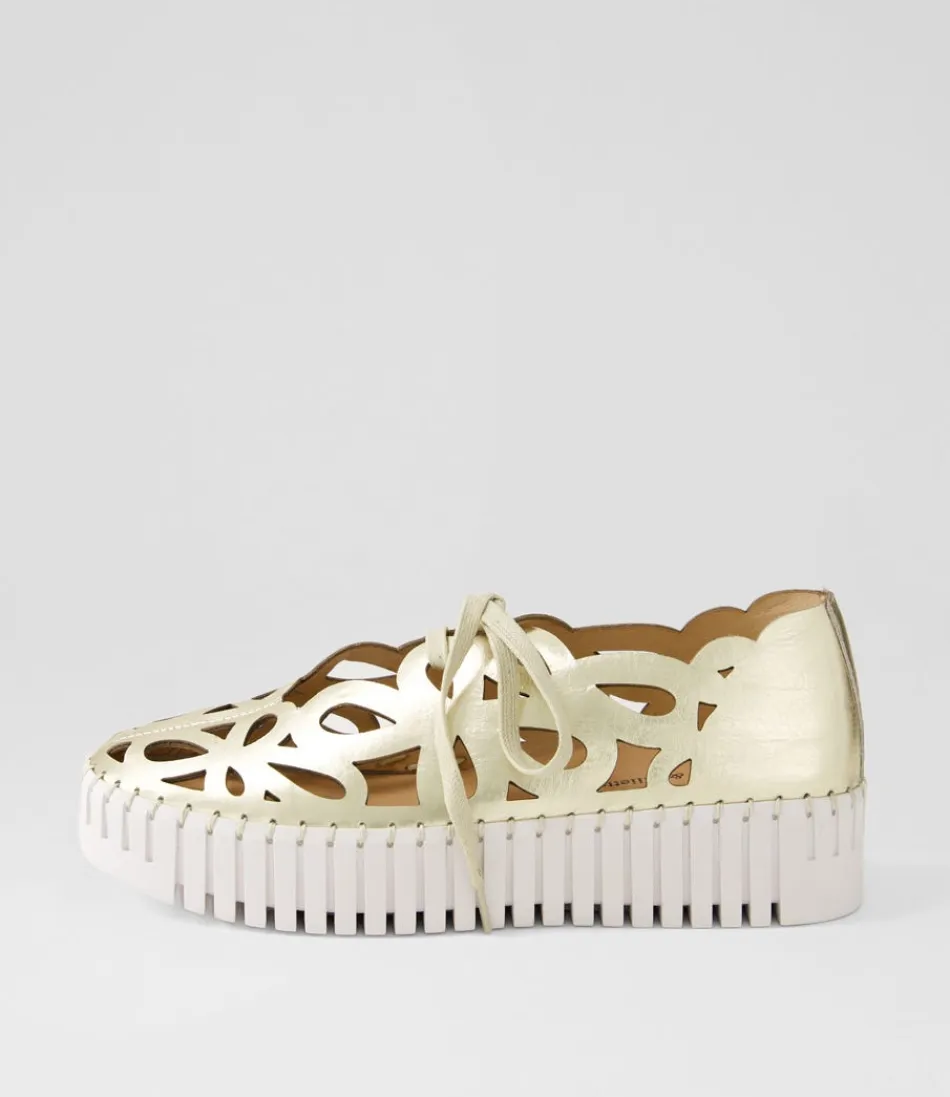 Women DJANGO & JULIETTE Sneakers<Bello Pale Gold Crush Leather Sneakers