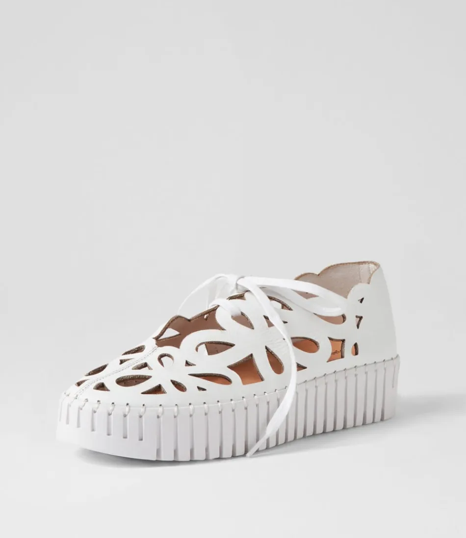 Women DJANGO & JULIETTE Sneakers<Bello White Leather Sneakers