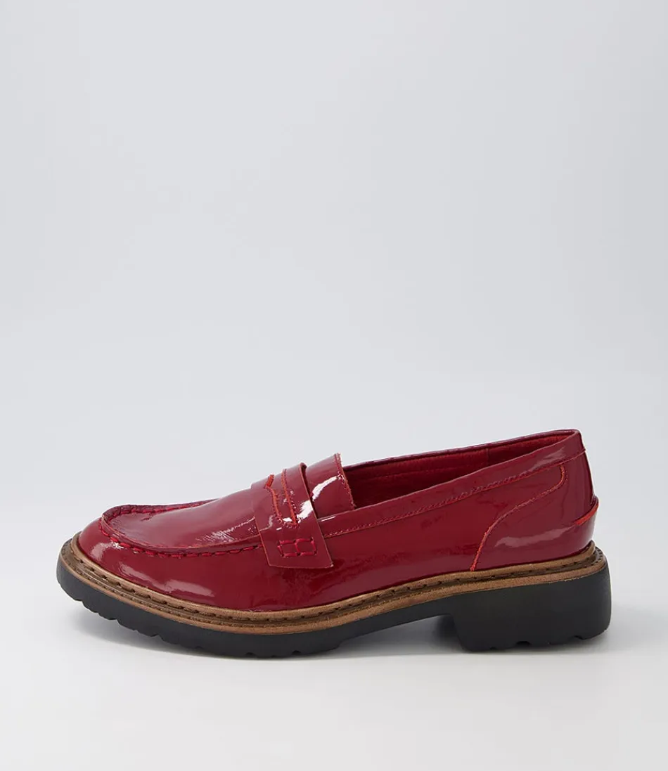 Women DJANGO & JULIETTE Loafers<Benicio Dark Red Patent Leather Loafers