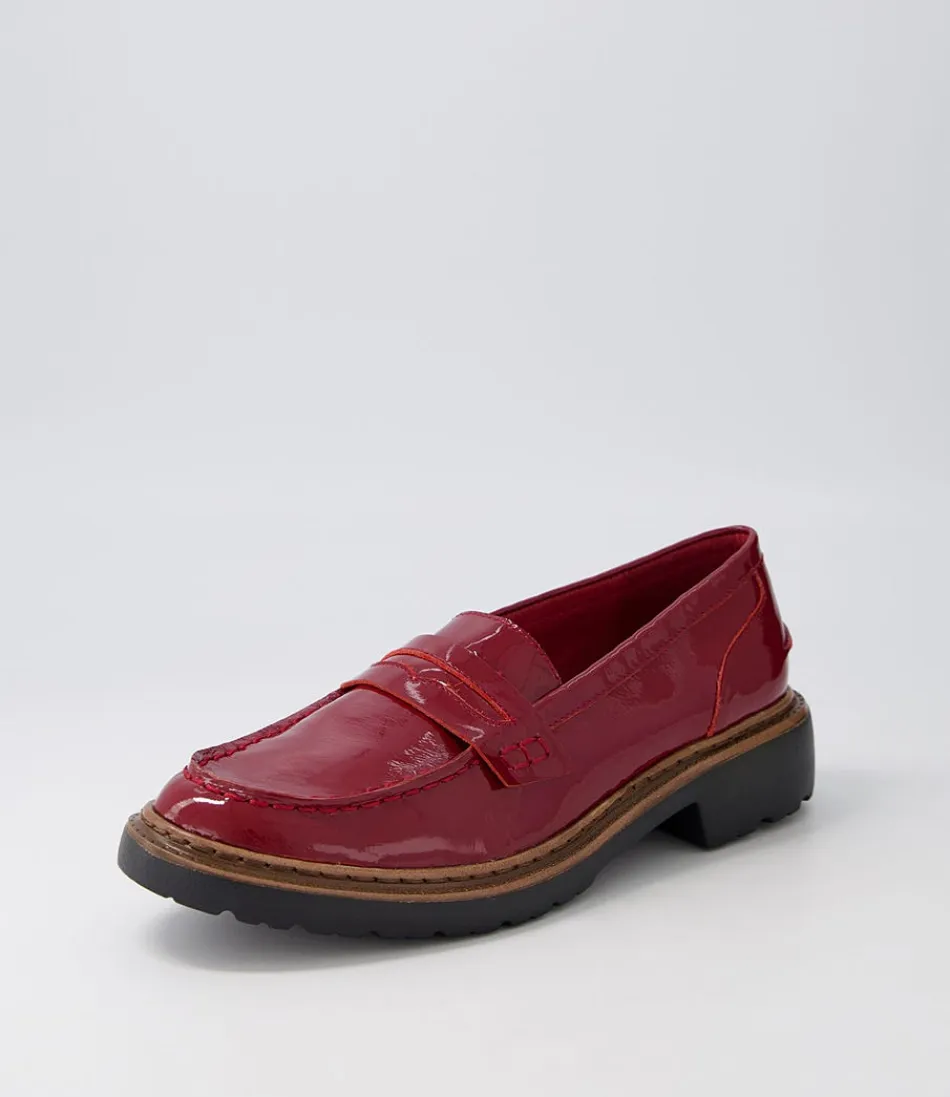 Women DJANGO & JULIETTE Loafers<Benicio Dark Red Patent Leather Loafers