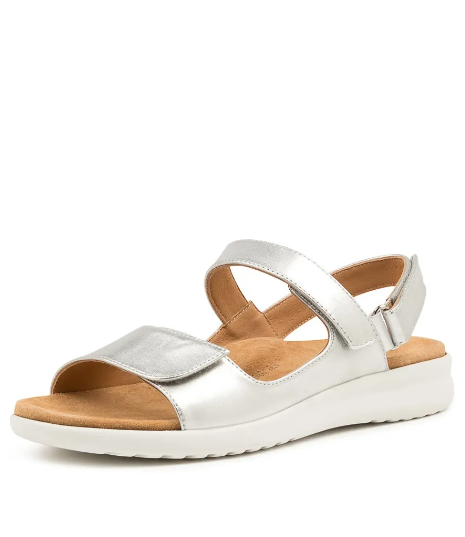 Women ZIERA Wedges<Benji Xw Silver-Wht Leath