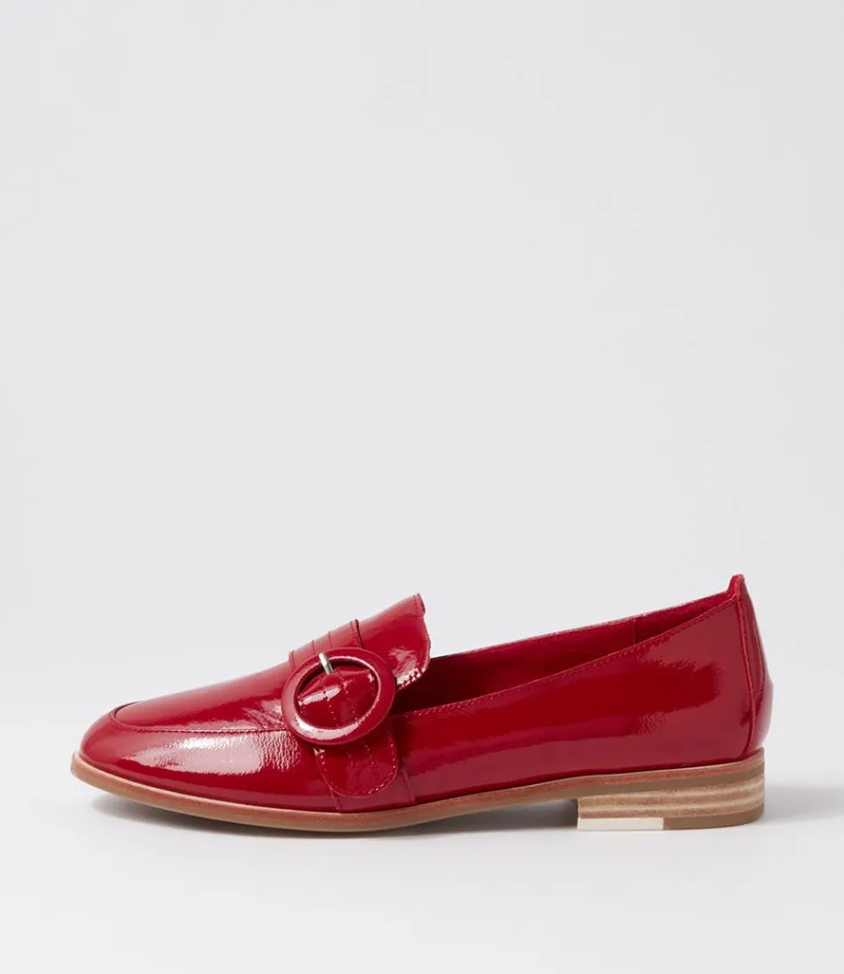 Women DJANGO & JULIETTE Loafers<Benza Dark Red Wrinkle Patent Loafers