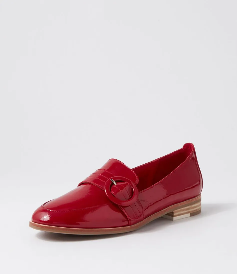 Women DJANGO & JULIETTE Loafers<Benza Dark Red Wrinkle Patent Loafers