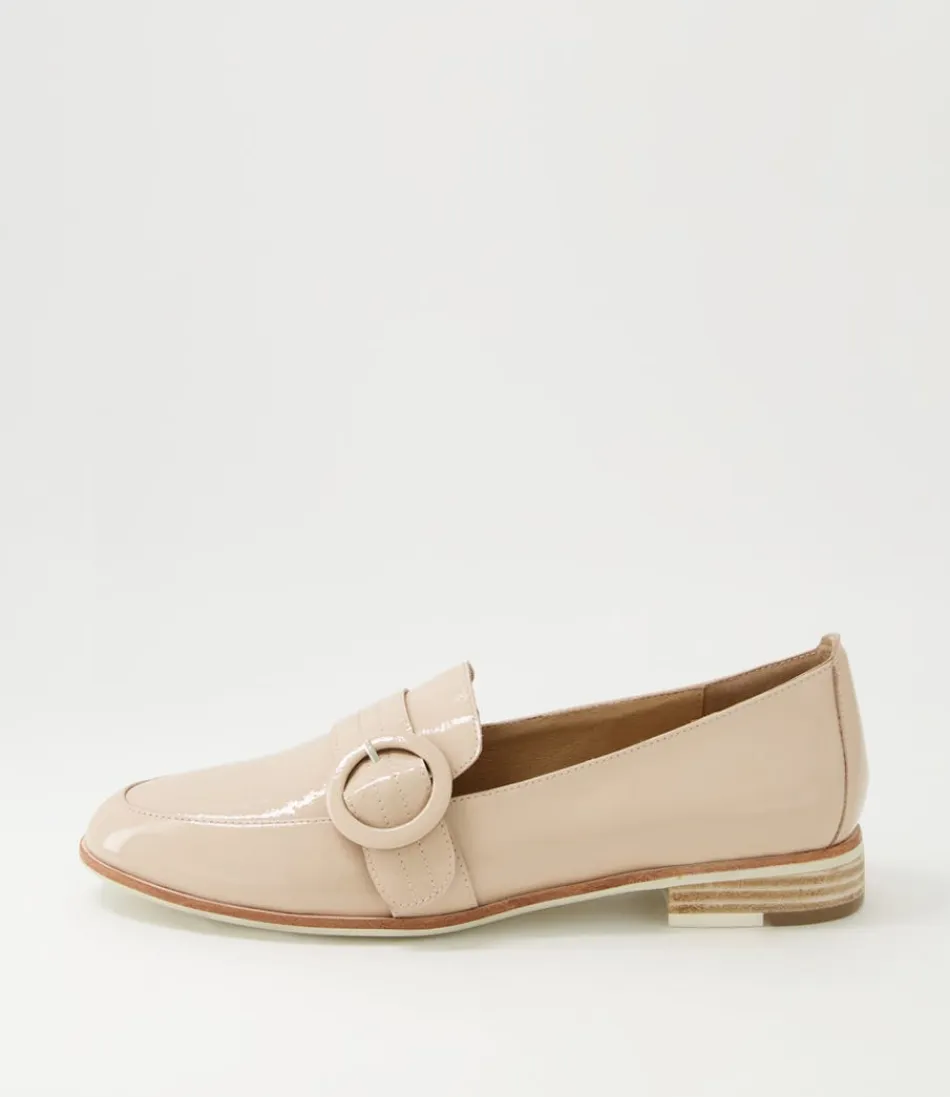 Women DJANGO & JULIETTE Loafers<Benza Latte Wrinkle Patent Leather Flat Shoes