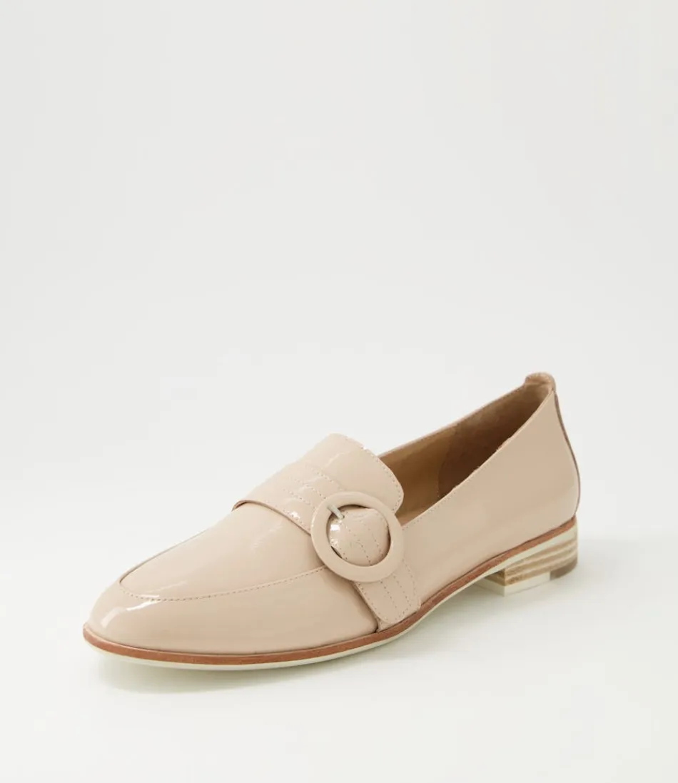 Women DJANGO & JULIETTE Loafers<Benza Latte Wrinkle Patent Leather Flat Shoes