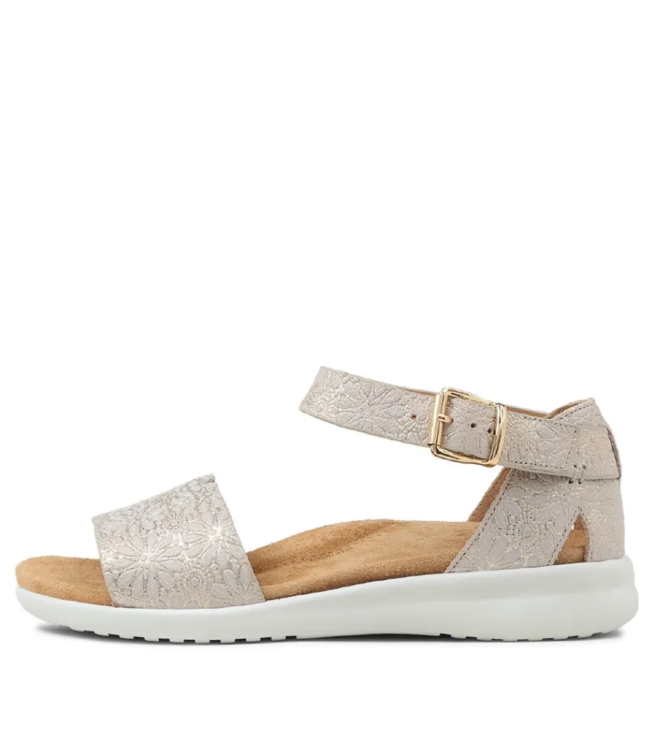 Women ZIERA Wedges<Beverly Xw Gold Daisy Leather Sandals Ws