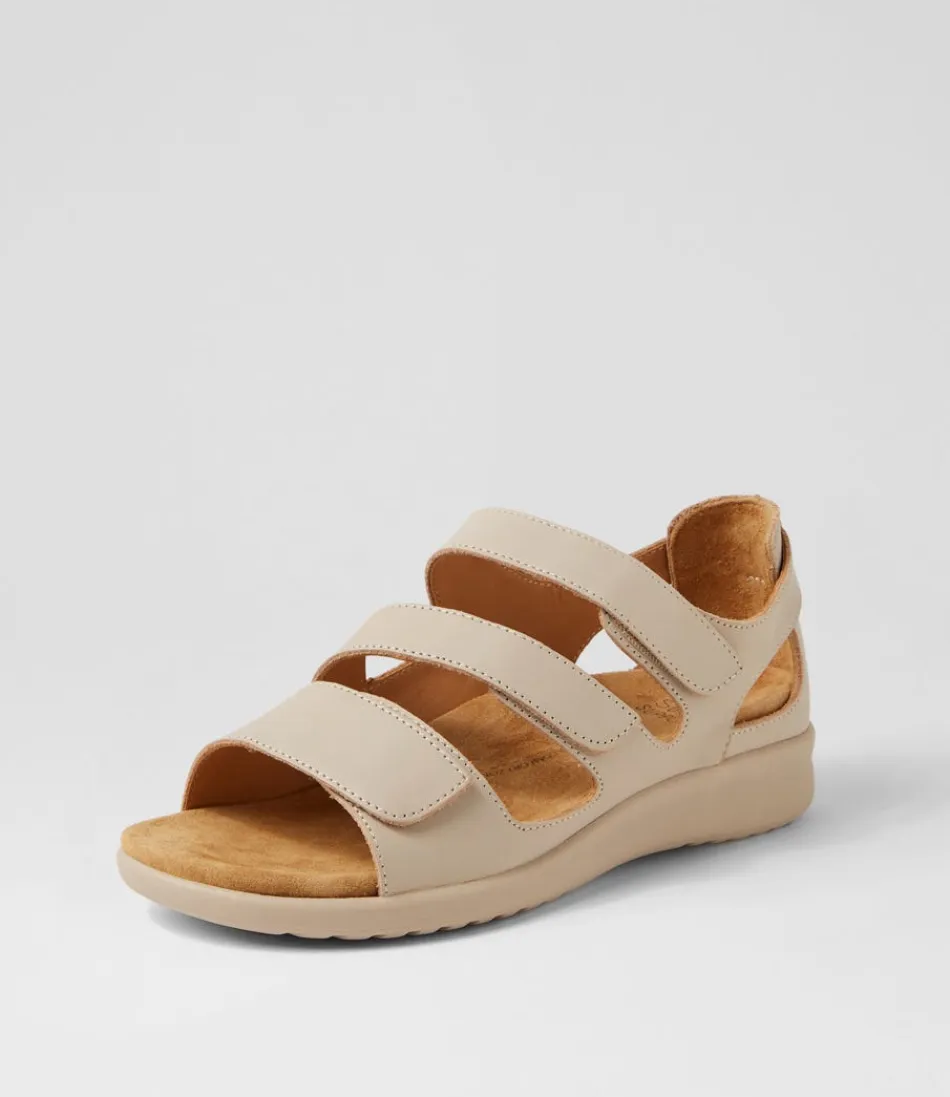 Women ZIERA Flats<Bexleys Xw Almond Leather Sandals