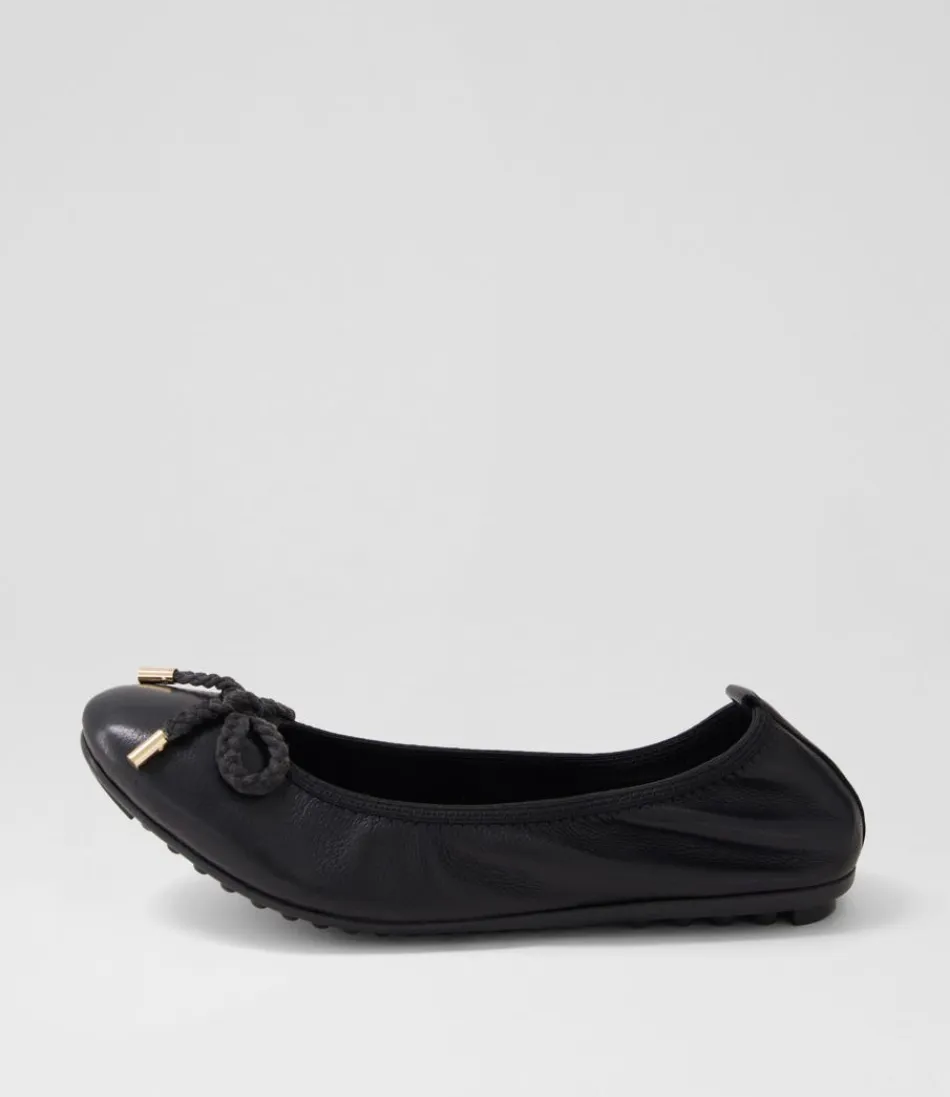 Women DJANGO & JULIETTE Flats<Beyond Black Leather Ballet Flats