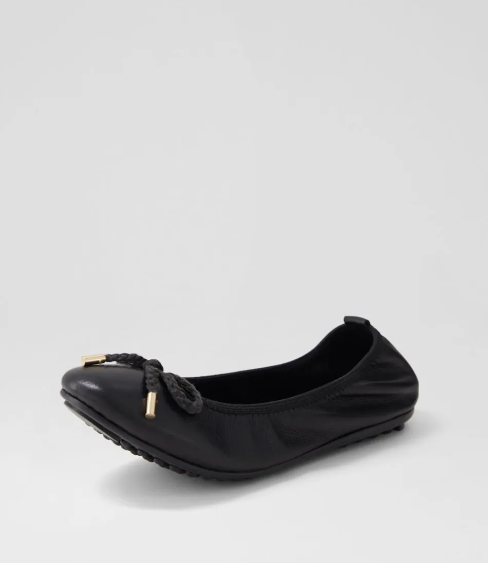 Women DJANGO & JULIETTE Flats<Beyond Black Leather Ballet Flats