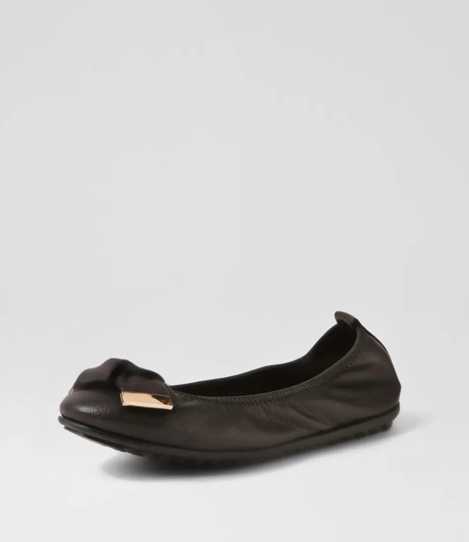 Women DJANGO & JULIETTE Flats<Biddies Black Leather Flat Shoes