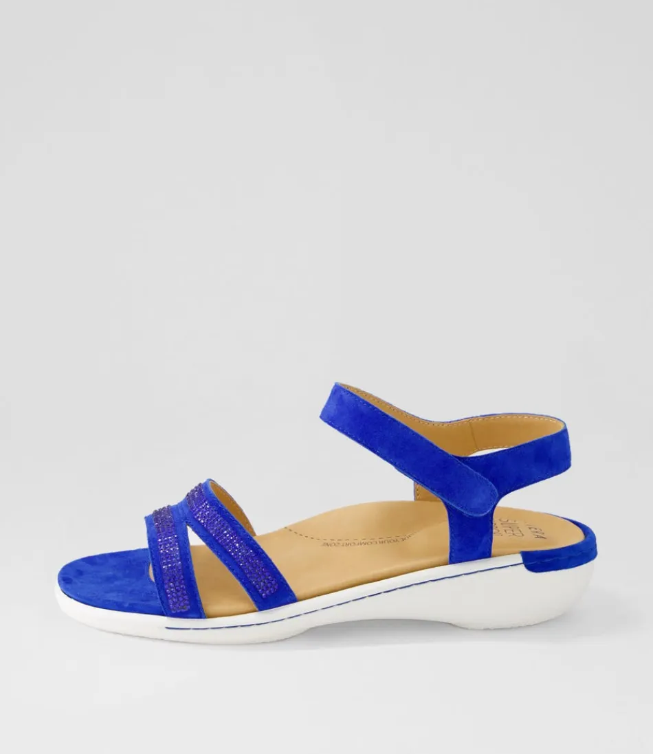 Women ZIERA Sandals<Bieda W Cobalt Jewels Suede Sandals