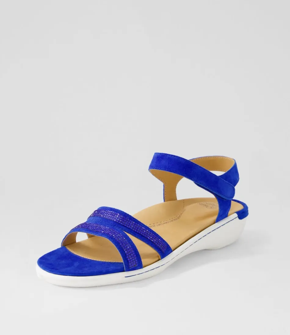 Women ZIERA Sandals<Bieda W Cobalt Jewels Suede Sandals