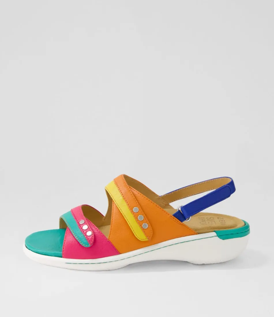 Women ZIERA Wedges<Bizzy W Bright Multi Leather Sandals