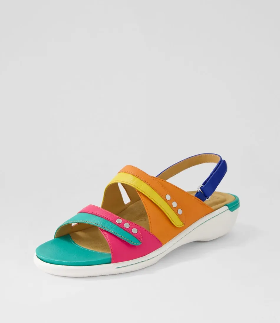 Women ZIERA Wedges<Bizzy W Bright Multi Leather Sandals