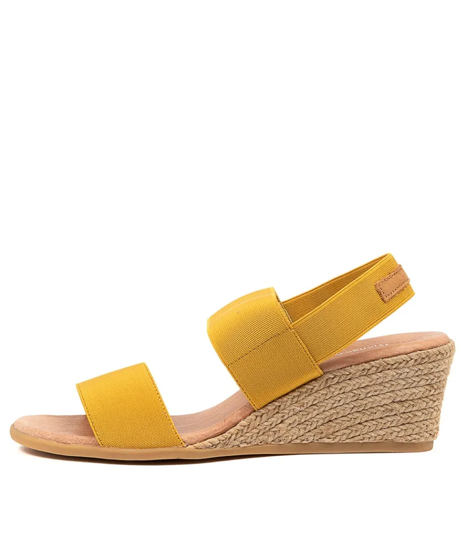 Women DJANGO & JULIETTE Espadrilles<Bloomy Dj Yellow Tan Elastic Leather