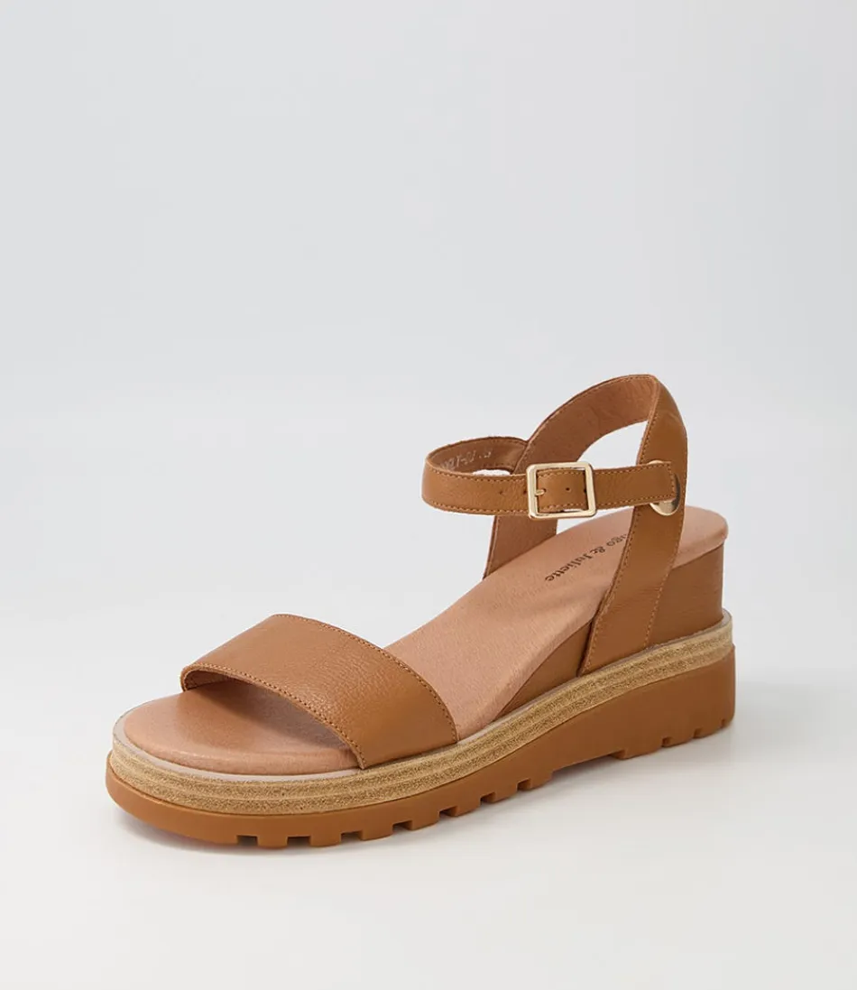 Women DJANGO & JULIETTE Heels<Boogly Dark Tan Leather Sandals